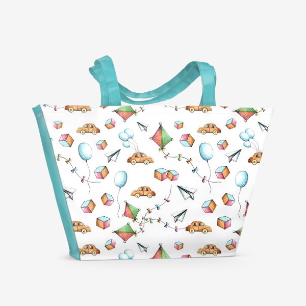 Пляжная сумка «Детский принт с машанками»