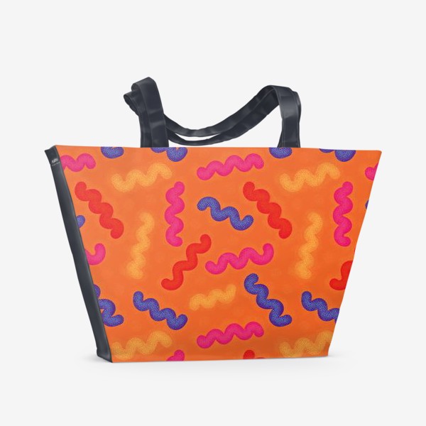 Пляжная сумка «Абстрактные красочные завитки»