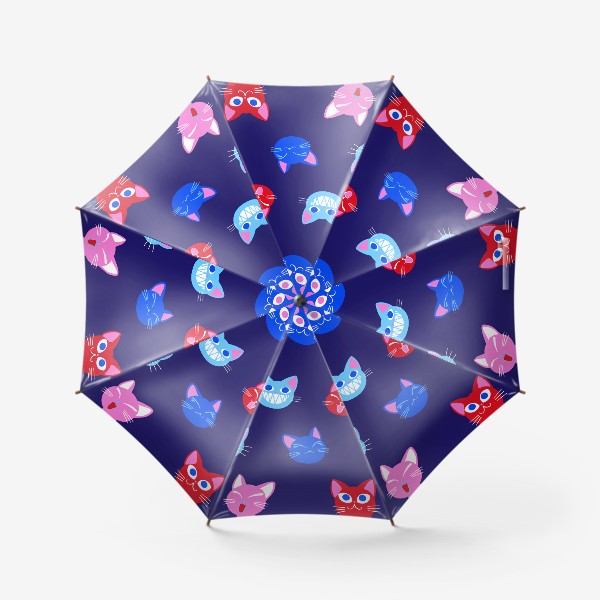 Зонт «Радостные коты, яркий паттерн»
