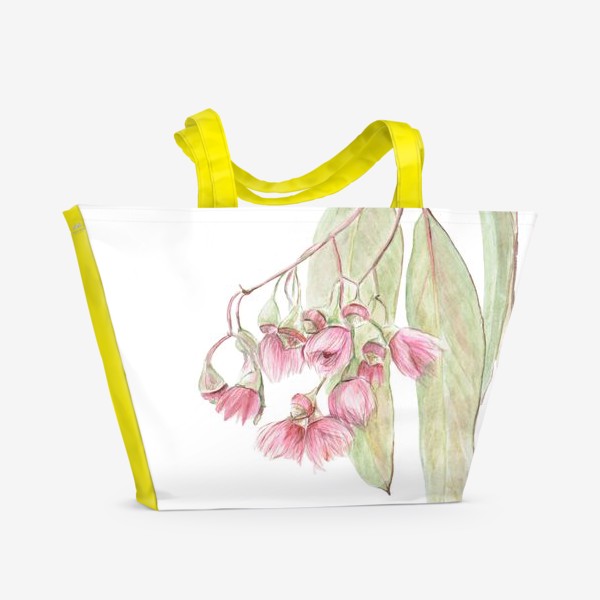 Пляжная сумка «Цветущий эвкалипт. Акварель»