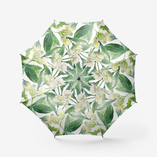 Зонт «Цветы акварелью. Жасмин.»