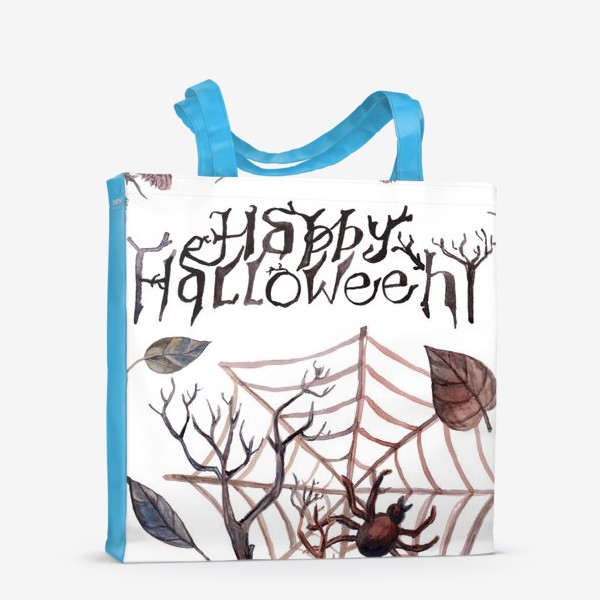 Сумка-шоппер &laquo;Happy Halloween. Счастливого Хелоуина. Постер-открытка символика Хелоуина&raquo;