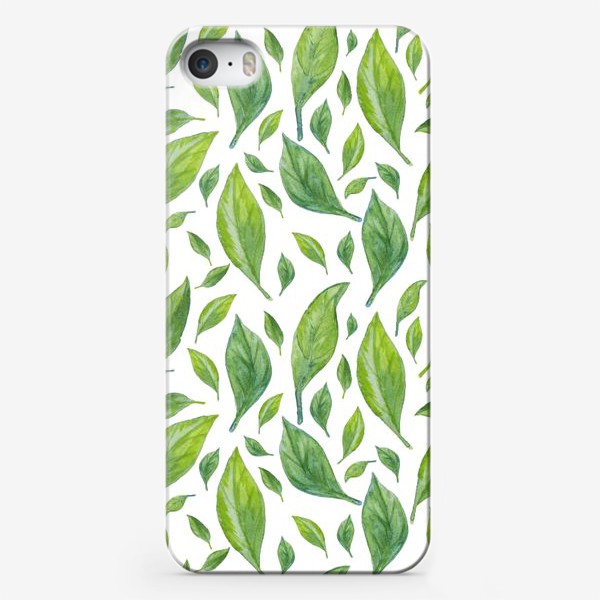 Чехол iPhone «Акварельные листья. Листва деревьев. Береза. Акварель»