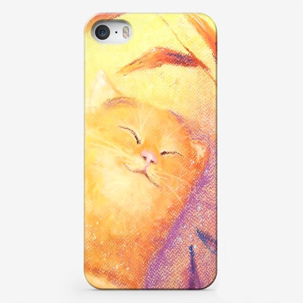 Чехол iPhone «Солнечный рыжий кот Осенний принт Анималистика Осенняя трава Пастель»