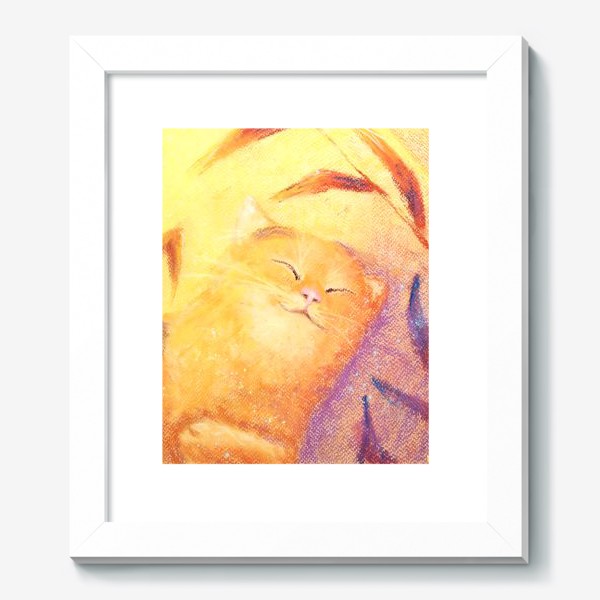 Картина «Солнечный рыжий кот Осенний принт Анималистика Осенняя трава Пастель»