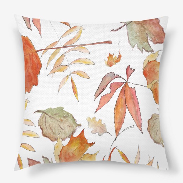 Подушка «Золотая осень. Паттерн "Падающие листья"»