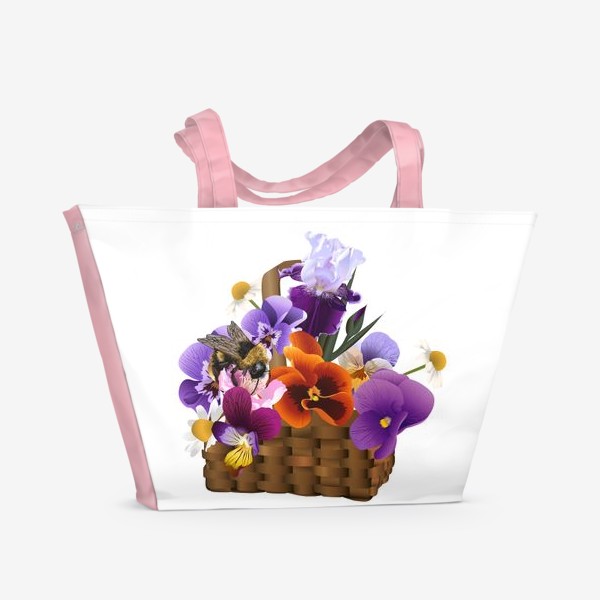 Пляжная сумка «Корзина цветов Весна»