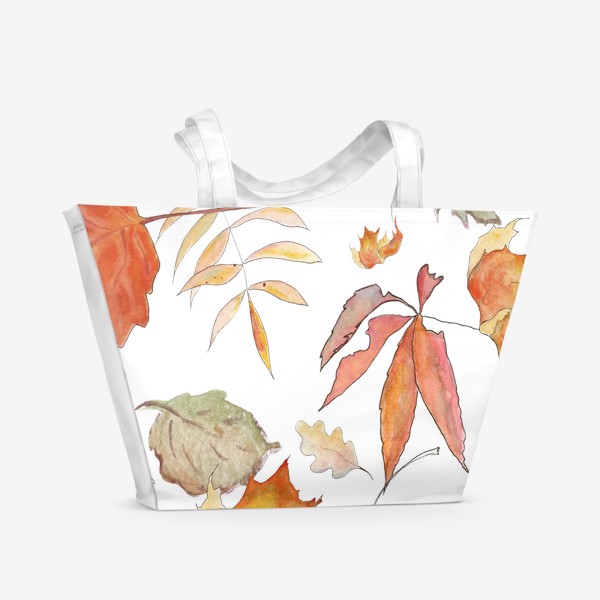 Пляжная сумка &laquo;Золотая осень. Паттерн "Падающие листья"&raquo;