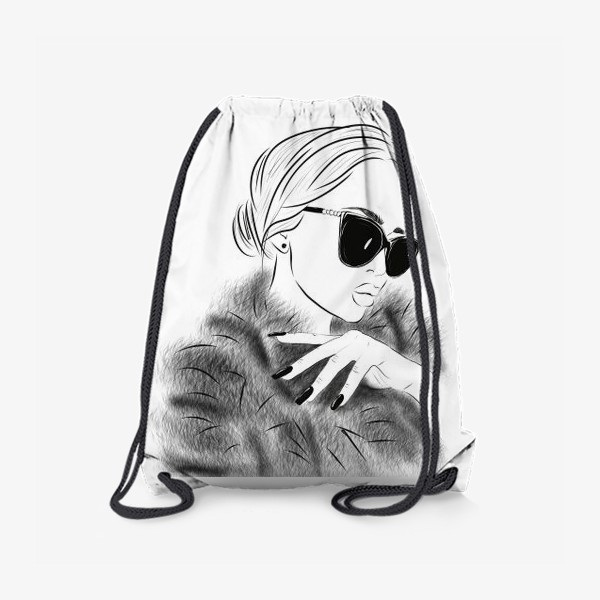 Рюкзак «Стильная девушка  в шубе и в очках.Fashion»