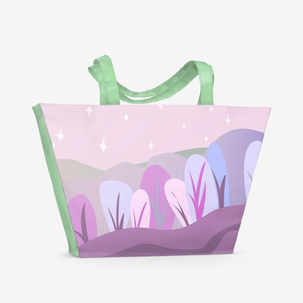 Пляжная сумка «Розовый пейзаж »