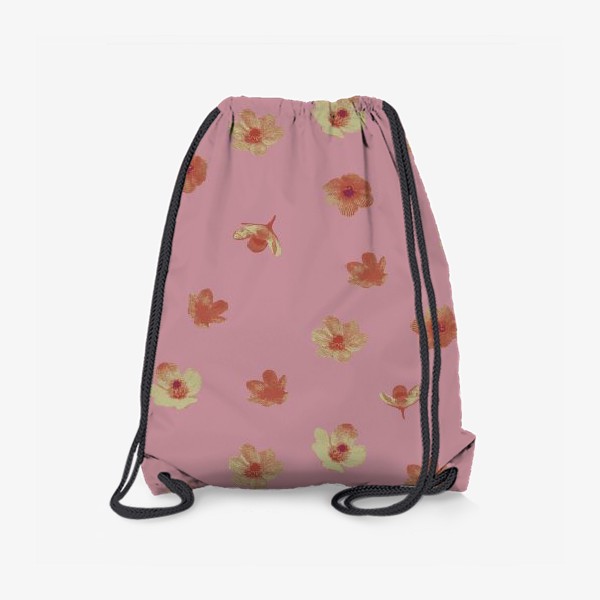 Рюкзак «Потёртые нежные цветы на розовом»