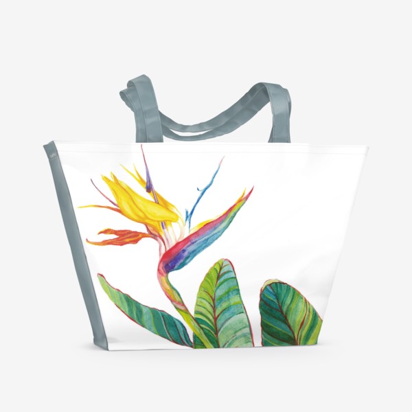 Пляжная сумка «Стрелиция с листьями»