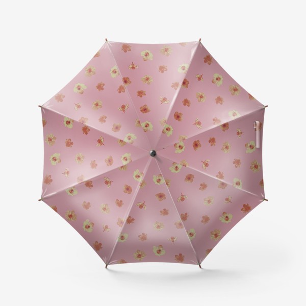 Зонт «Потёртые нежные цветы на розовом»