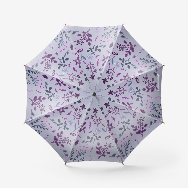 Зонт «Цветочки-веточки на светлом»