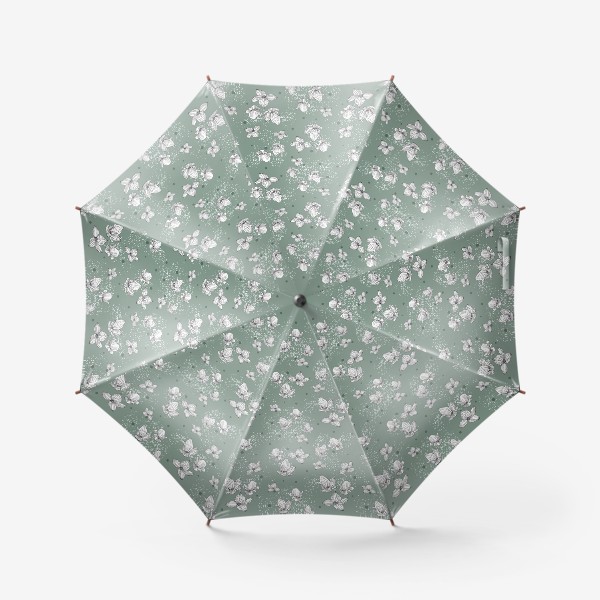 Зонт «Деликатные цветы на мятном»