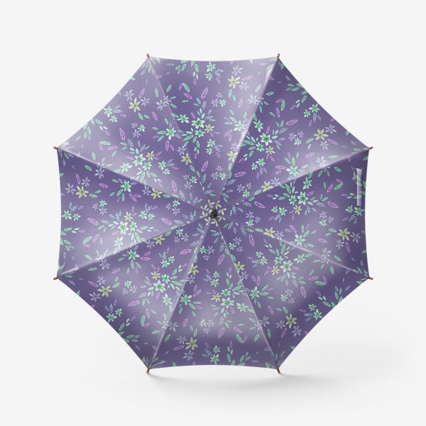 Зонт &laquo;Акварельные листочки-цветочки&raquo;