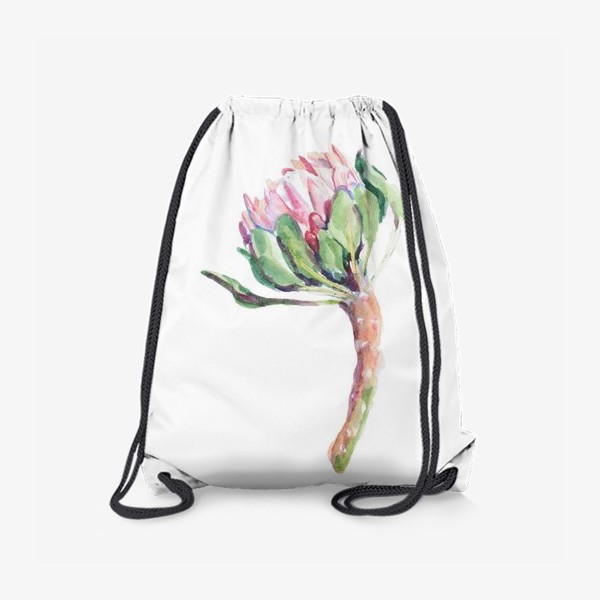 Рюкзак «Экзотический цветок акварелью. Протея»