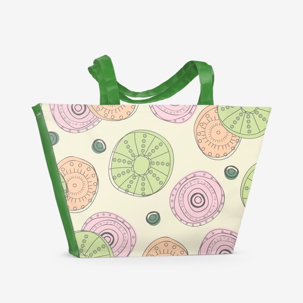 Пляжная сумка «абстрактные цветы,круги»