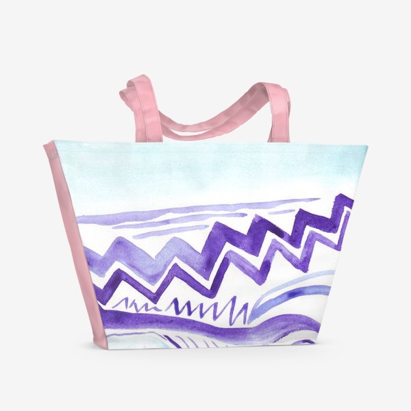 Пляжная сумка «Акварельный зигзаг»