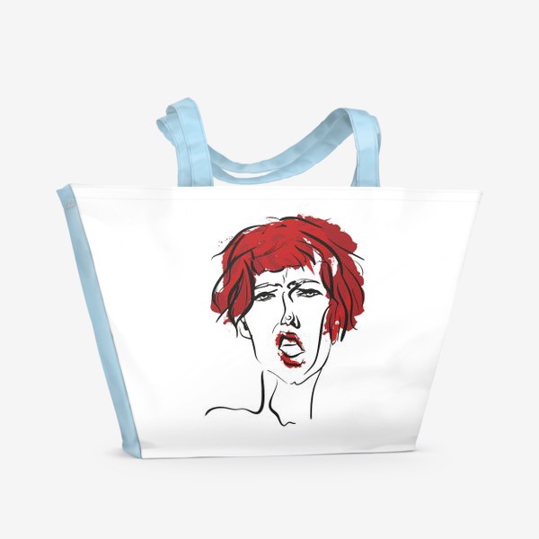 Пляжная сумка «Red | Color hair | Fashion cкетч»