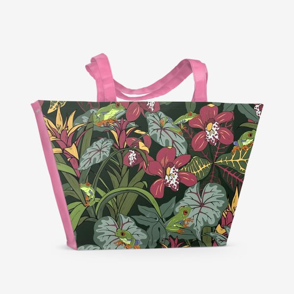 Пляжная сумка «тропические лягушки»