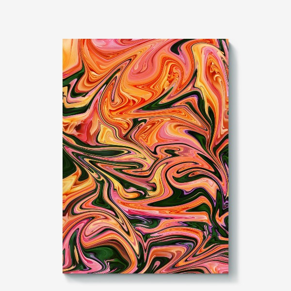Холст «The garden blooming with flames. Abstract painting. Liquid painting.»