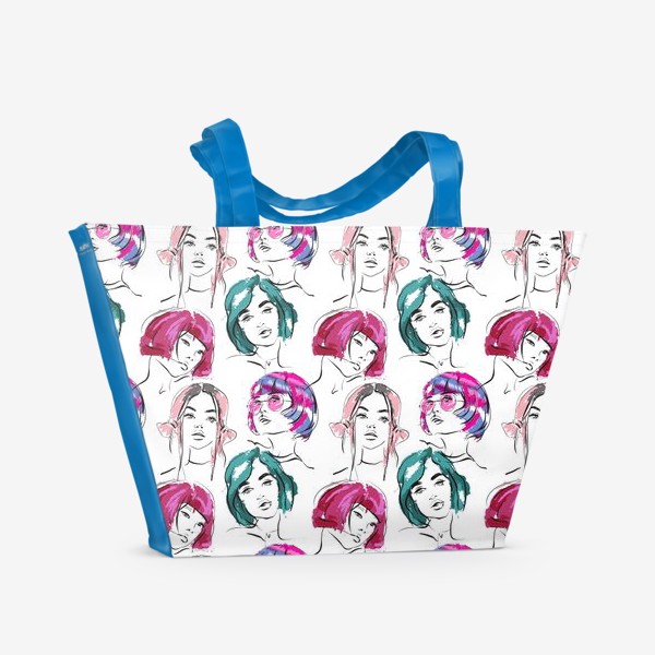 Пляжная сумка «Color hair | Fashion cкетч | Паттерн»