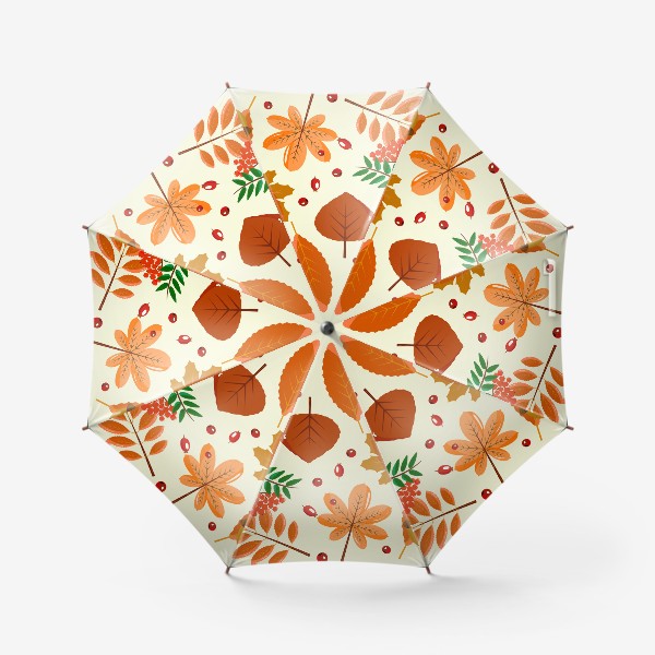 Зонт «рябина и листья»