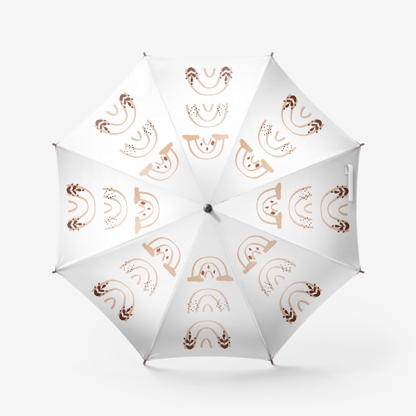 Зонт «Бежевые радуги с орнаментом. Бохо, богемиан, модерн, минимализм»