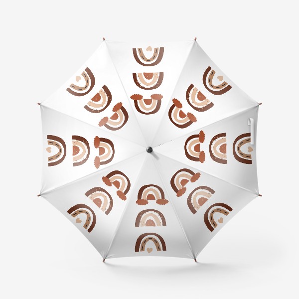 Зонт «Бежевые и коричневые радуги. Бохо.»