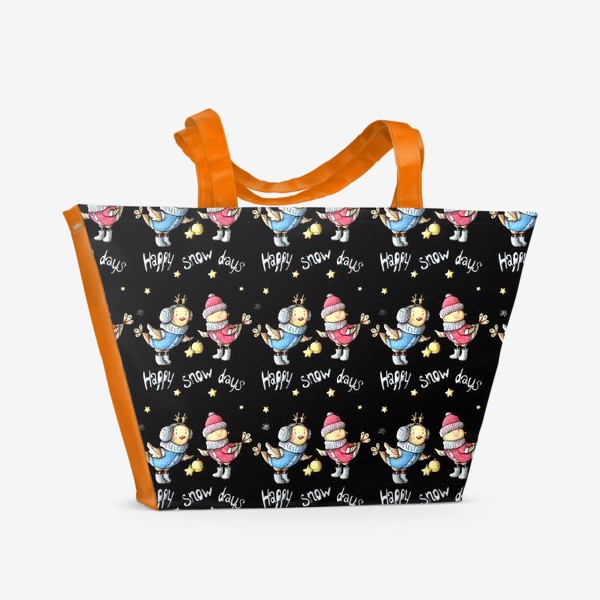 Пляжная сумка «Новогодние птички»
