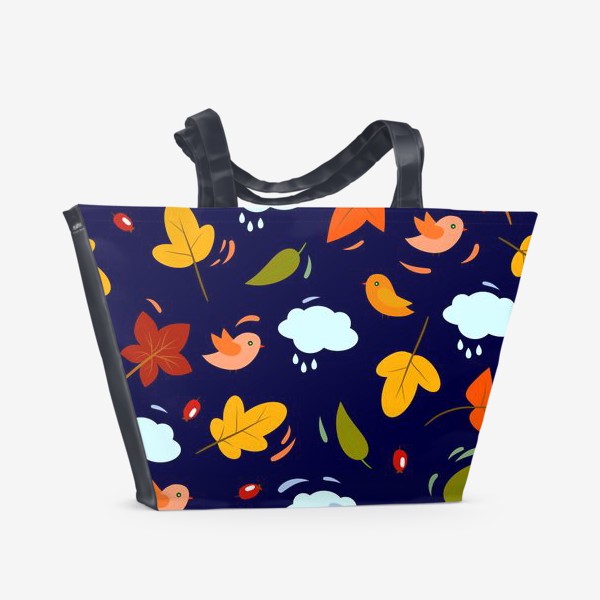 Пляжная сумка «птички под дождём»