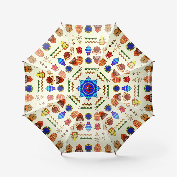 Зонт «этнический фон с племенными масками»