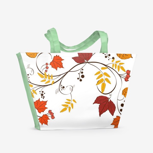 Пляжная сумка «Осенние листья. Ветка»