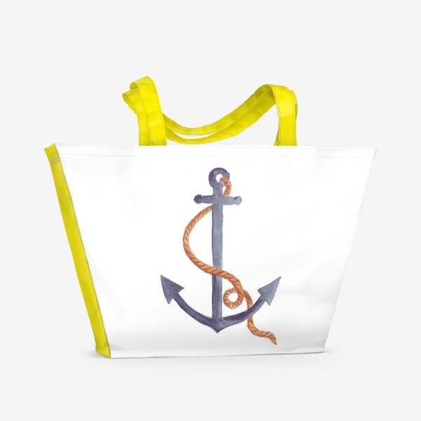 Пляжная сумка «Якорь морской с канатом»