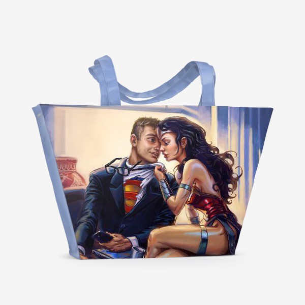 Пляжная сумка «Влюбленная пара, бизнесмен и красавица»