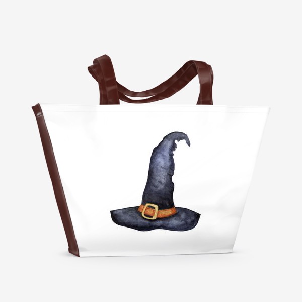 Пляжная сумка «Witch's hat. Watercolor clipart on a white background.»