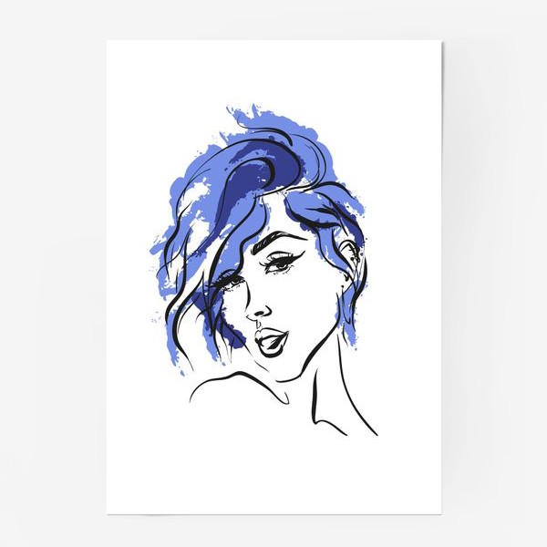Постер «Storm | Color hair | Fashion cкетч»
