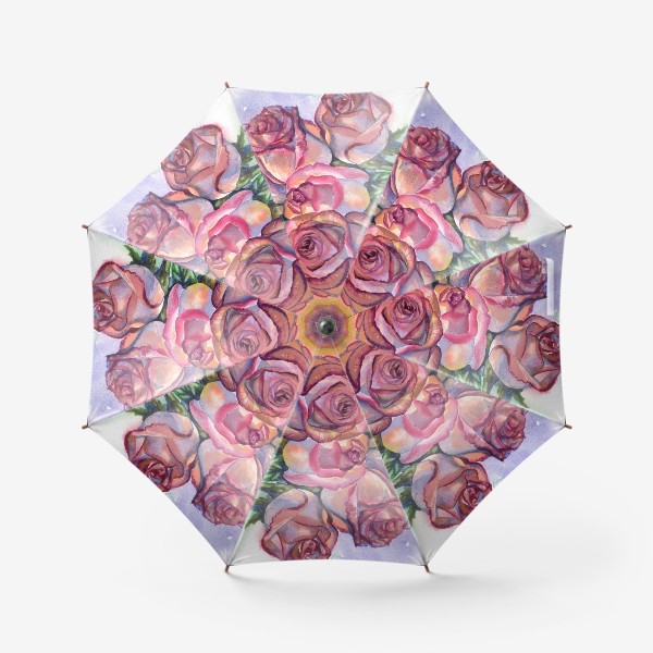 Зонт «розы розовые , букет»