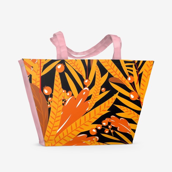 Пляжная сумка «осенние листья и ягоды»