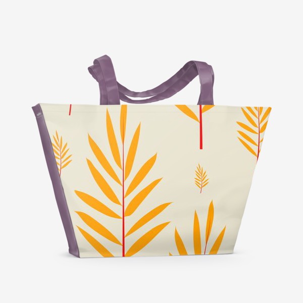 Пляжная сумка &laquo;тропические листья,перья&raquo;