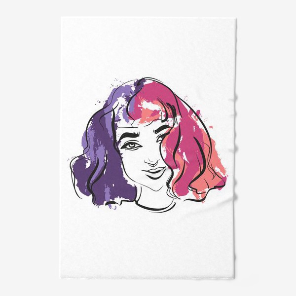 Полотенце «Viola | Color hair | Fashion cкетч»