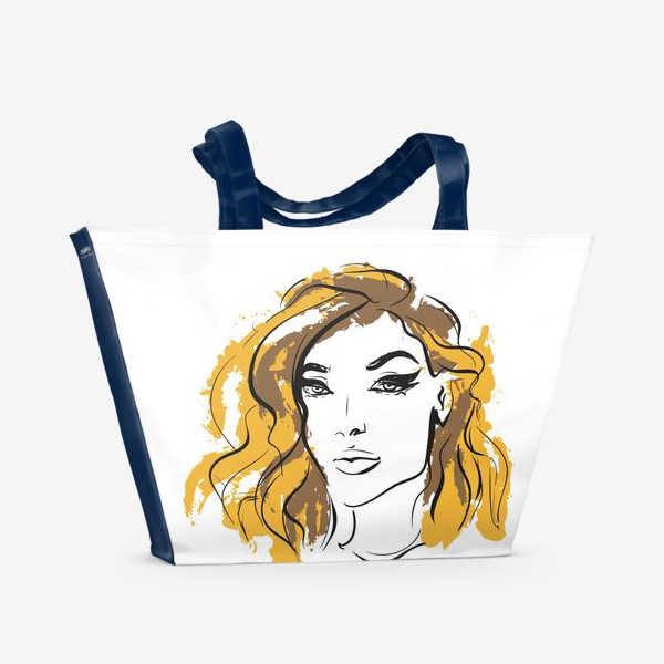 Пляжная сумка «Ocher | Color hair | Fashion cкетч»