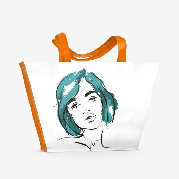 Пляжная сумка «Ocean | Color hair | Fashion cкетч»