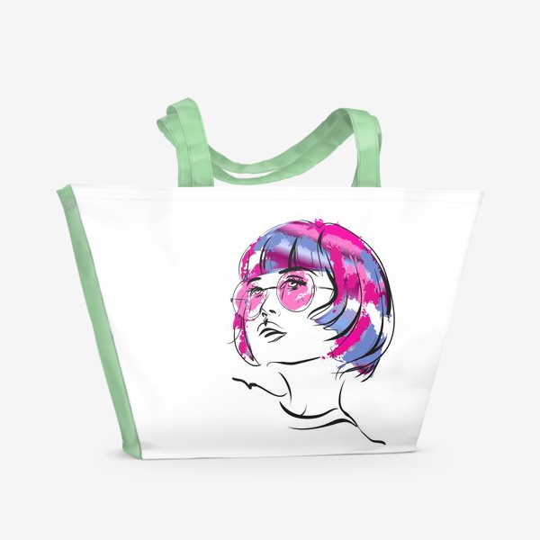 Пляжная сумка &laquo;Lollipop | Color hair | Fashion cкетч&raquo;