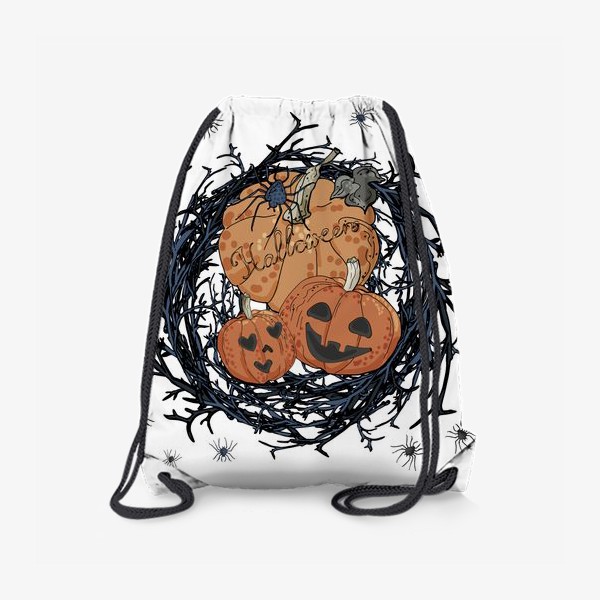 Рюкзак «Венок с тыквами и пайками на Хэллоуин»