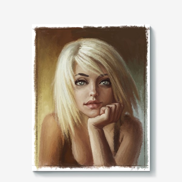 Холст «Влюбленная девушка блондинка»