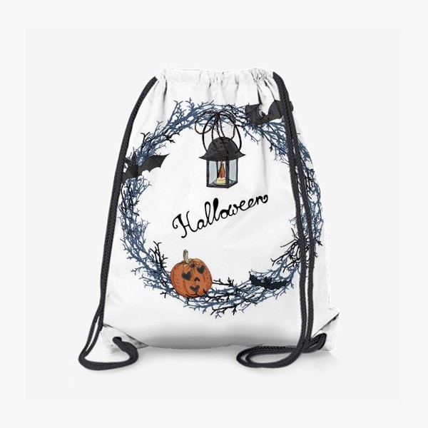 Рюкзак «Венок из хвороста  со светильником на Хэллоуин»