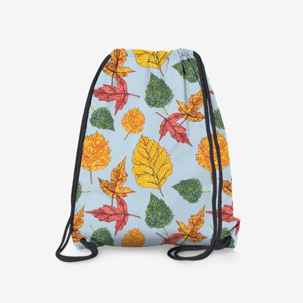 Рюкзак «осенние листья на голубом фоне»