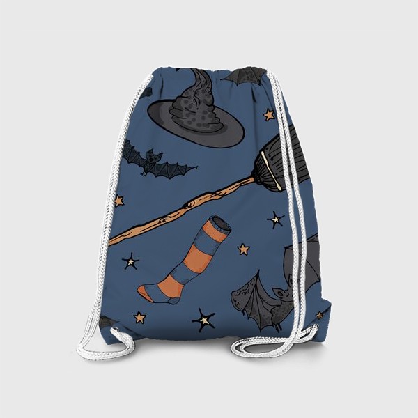 Рюкзак «Паттерн с символами Хэллоуина на ночном небе»